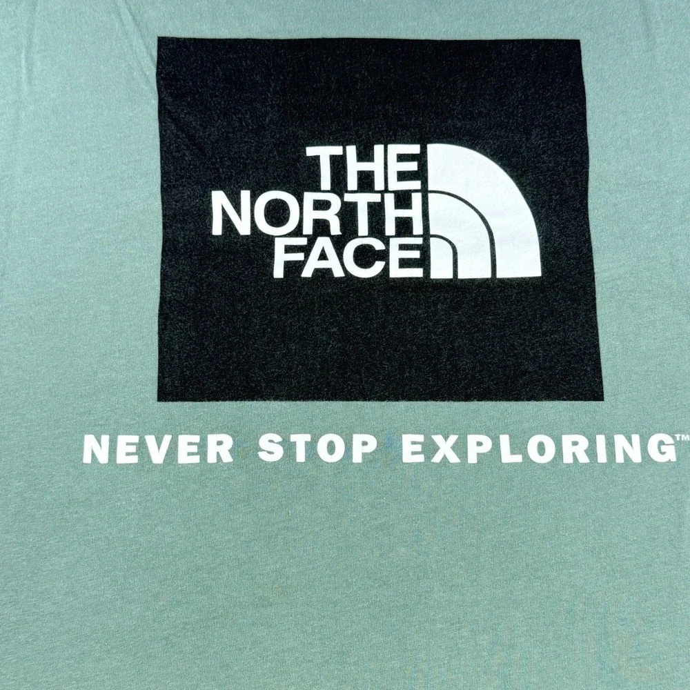The North Face Mens Long Sleeve Graphic Logo Tee XL Green Cotton Outdoor